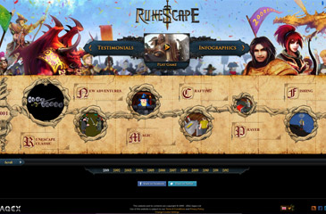 Screenshot of the RuneScape 200 million minisite
